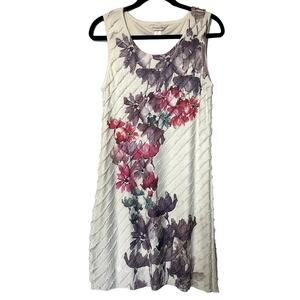 Christopher & Banks Sleeveless Floral Print Dress Women's Size Medium Midi Party